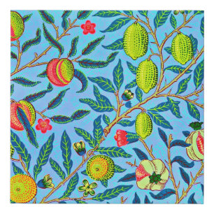 Tropical Fruit Colorful William Morris Restoration Faux Canvas Print
