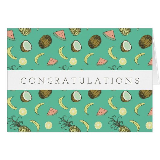 Tropical Fruit Doodle Pattern Cards (Front Horizontal)