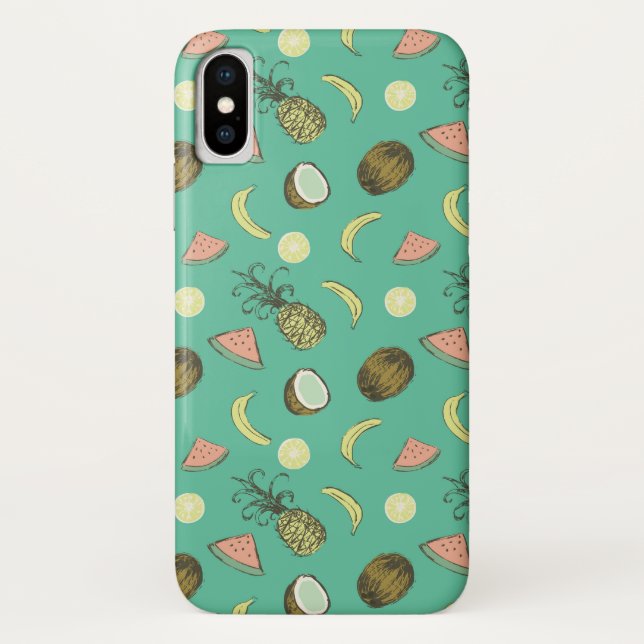 Tropical Fruit Doodle Pattern Case-Mate iPhone Case (Back)