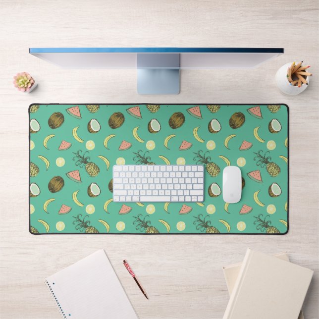 Tropical Fruit Doodle Pattern Desk Mat (Office 1)