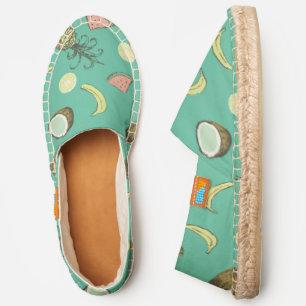 Tropical Fruit Doodle Pattern Espadrilles