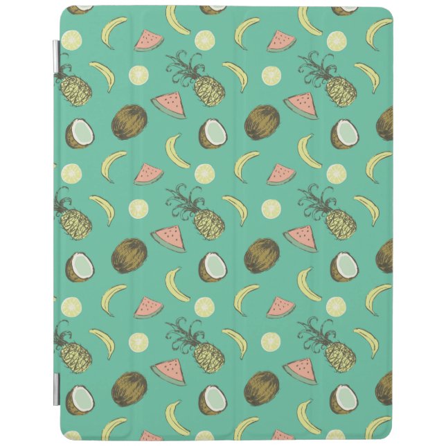 Tropical Fruit Doodle Pattern iPad Smart Cover (Front)