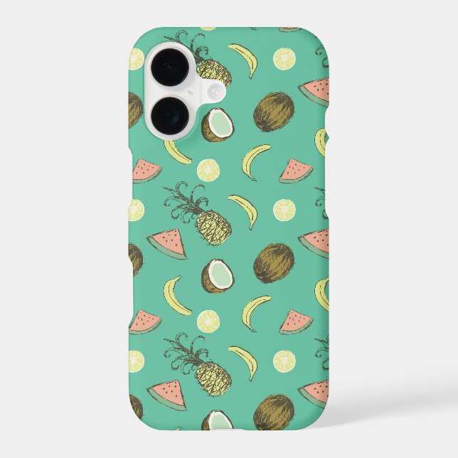 Tropical Fruit Doodle Pattern Iphone Case (Back)