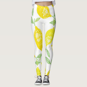 Tropical Fruit Doodle Pattern Leggings
