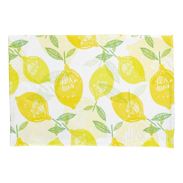 Tropical Fruit Doodle Pattern Pillow Case (Front)