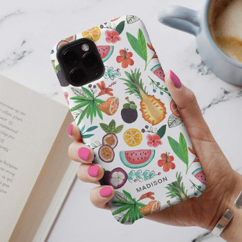 Tropical Fruit Girly All-over Print Iphone 12 Case by CartitaDesign at Zazzle