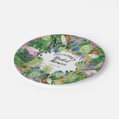 Tropical Fruit | Greenery Summer Bridal Shower Paper Plates (Angled)