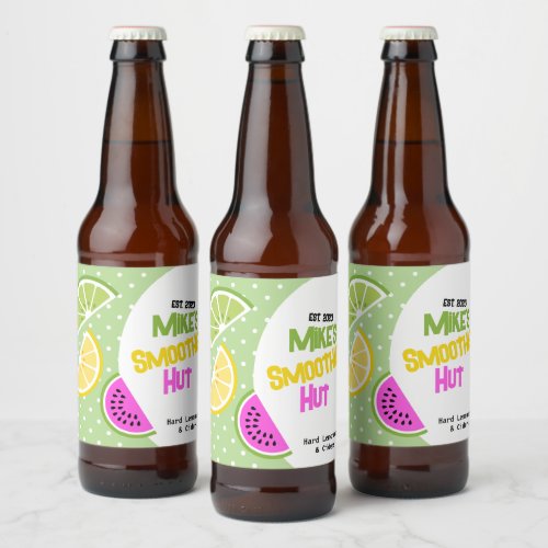 Tropical Fruit Hard Cider and Lemonade Beer Bottle Label