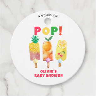 Tropical Fruit Ice Cream Ready To Pop Baby Shower Favor Tags