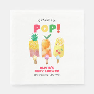 Tropical Fruit Ice Cream Ready To Pop Baby Shower Napkins