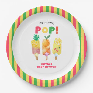 Tropical Fruit Ice Cream Ready To Pop Baby Shower Paper Plates
