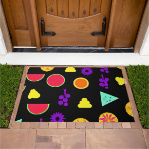 Tropical Fruit Neon Paradise Pattern Doormat