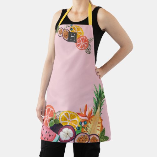 Tropical fruit orange summer All_Over Print Apron