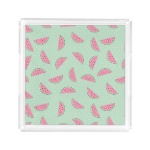 Tropical Fruit Paint Splatter Pattern Acrylic Tray