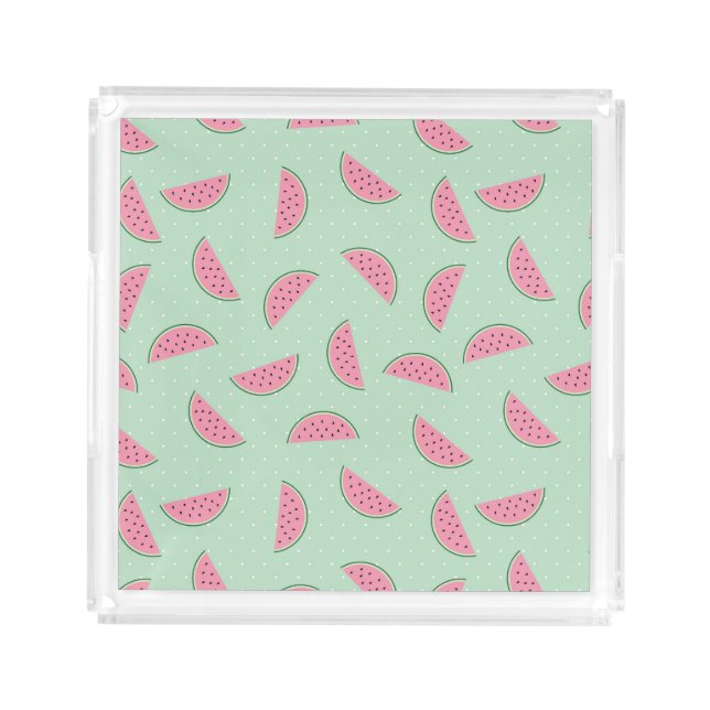 Tropical Fruit Paint Splatter Pattern Acrylic Tray (Front)