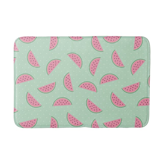 Tropical Fruit Paint Splatter Pattern Bathroom Mat (Front)