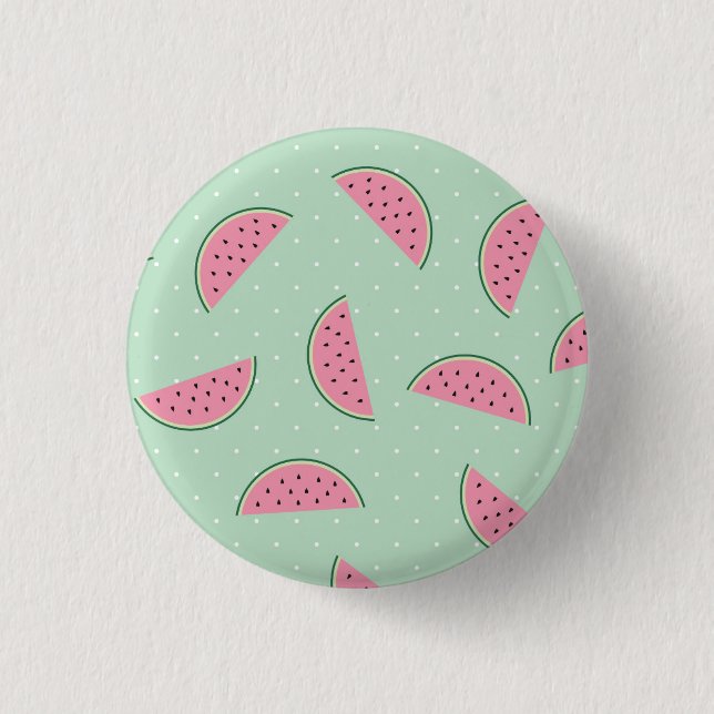 Tropical Fruit Paint Splatter Pattern Button (Front)