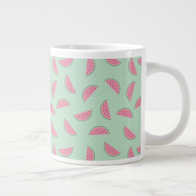 Tropical Fruit Paint Splatter Pattern Giant Coffee Mug (Right)
