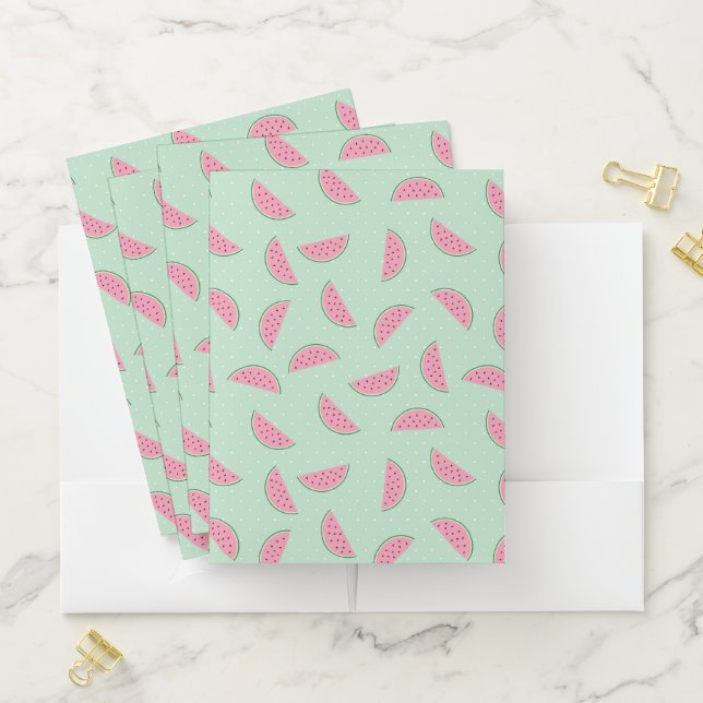 Tropical Fruit Paint Splatter Pattern Pocket Folder (In Situ)
