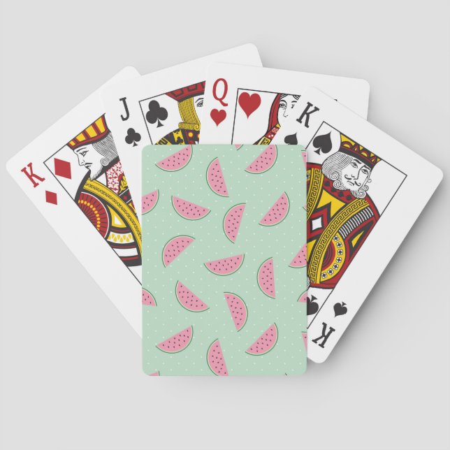 Tropical Fruit Paint Splatter Pattern Poker Cards (Back)