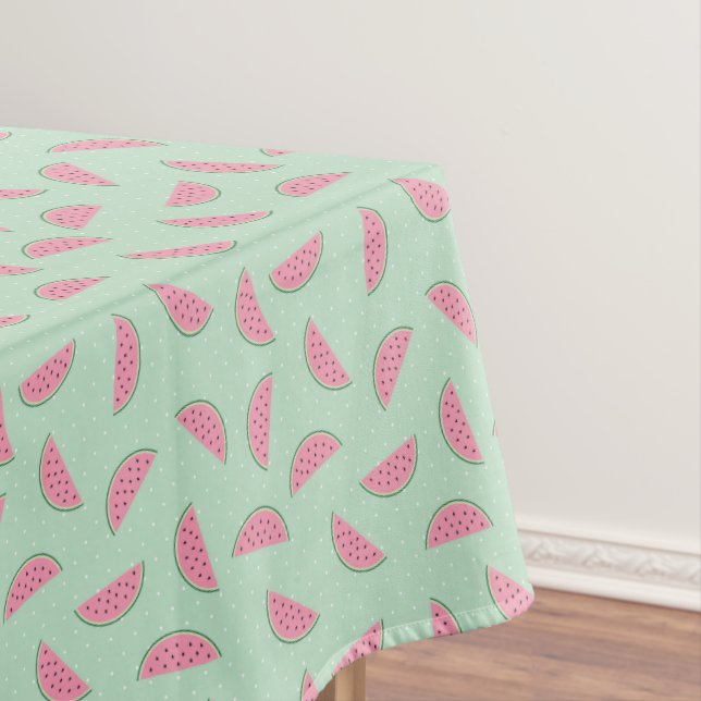 Tropical Fruit Paint Splatter Pattern Tablecloth (In Situ)