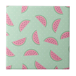 Tropical Fruit Paint Splatter Pattern Tile
