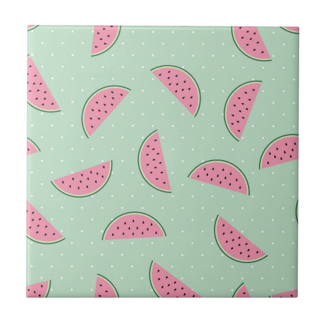 Tropical Fruit Paint Splatter Pattern Tile (Front)