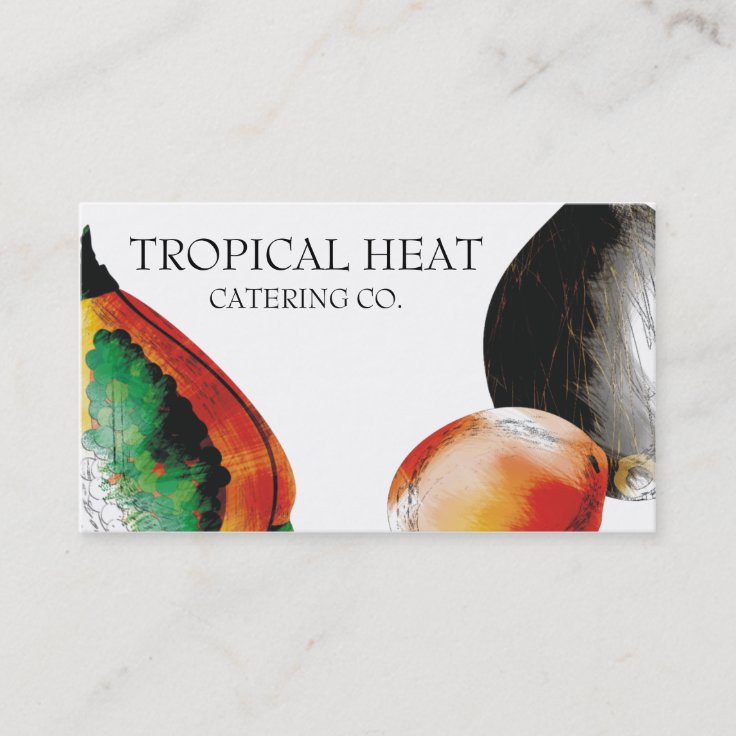 tropical fruit papaya chef catering business cards Zazzle