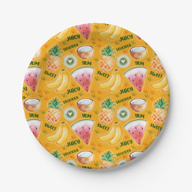 Tropical Fruit Paper Plate (Front)