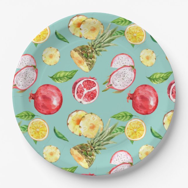 Tropical Fruit Paper Plates (Front)