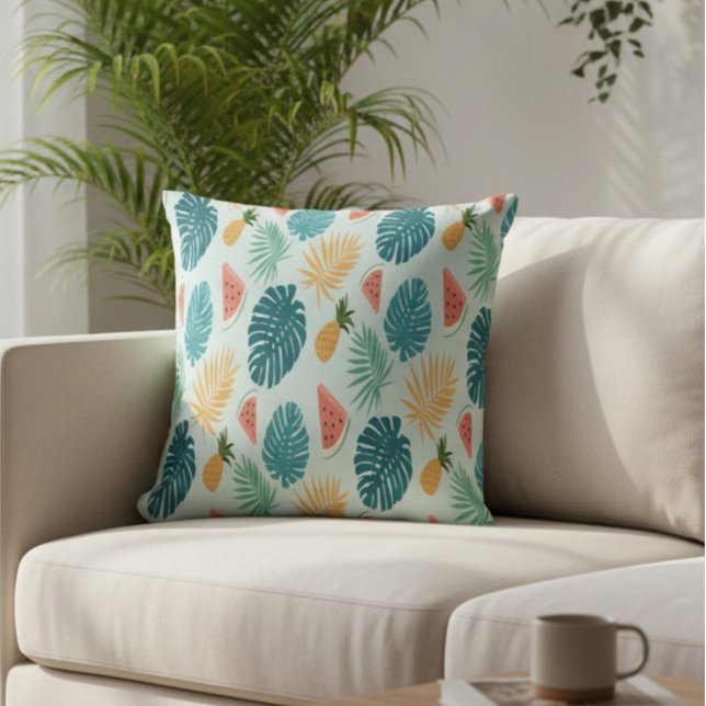 Tropical Fruit Pattern Decorative Throw Pillow (Creator Uploaded)