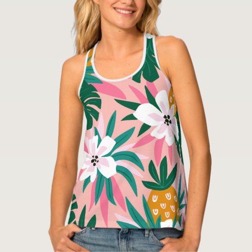 Tropical Fruit Pattern Flora Tank Top