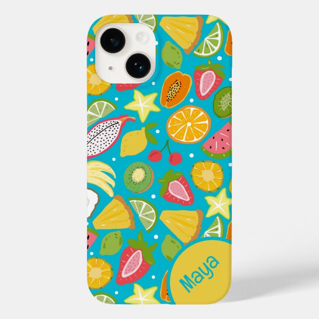 Tropical Fruit Pattern Personalized Case-Mate iPhone Case (Back)