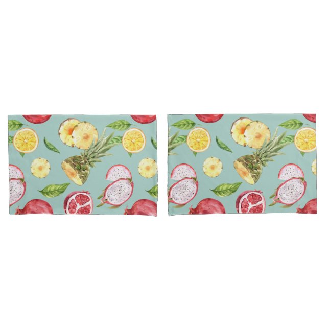 Tropical Fruit Pattern Pillow Case (Front-Set)