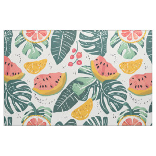 Tropical Fruit Pattern   Seamless Summer Cottageco Fabric