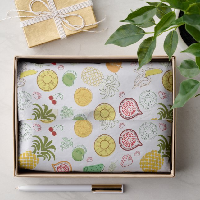 Tropical Fruit Pattern  Tissue Paper (Gift)