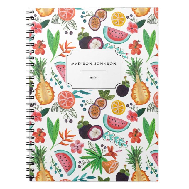 Tropical Fruit Pineapple Flowers | Photo Notebook (Front)