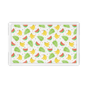 Tropical Fruit Polka Dot Pattern Acrylic Tray