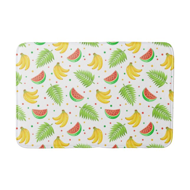 Tropical Fruit Polka Dot Pattern Bathroom Mat (Front)
