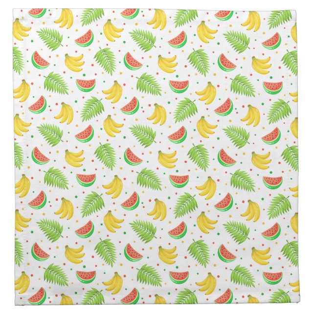 Tropical Fruit Polka Dot Pattern Cloth Napkin (Front)