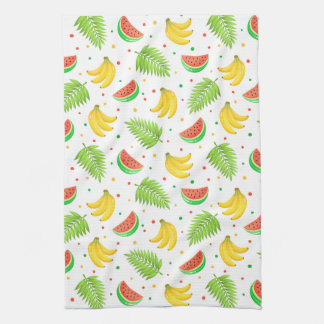Tropical Fruit Polka Dot Pattern Kitchen Towel