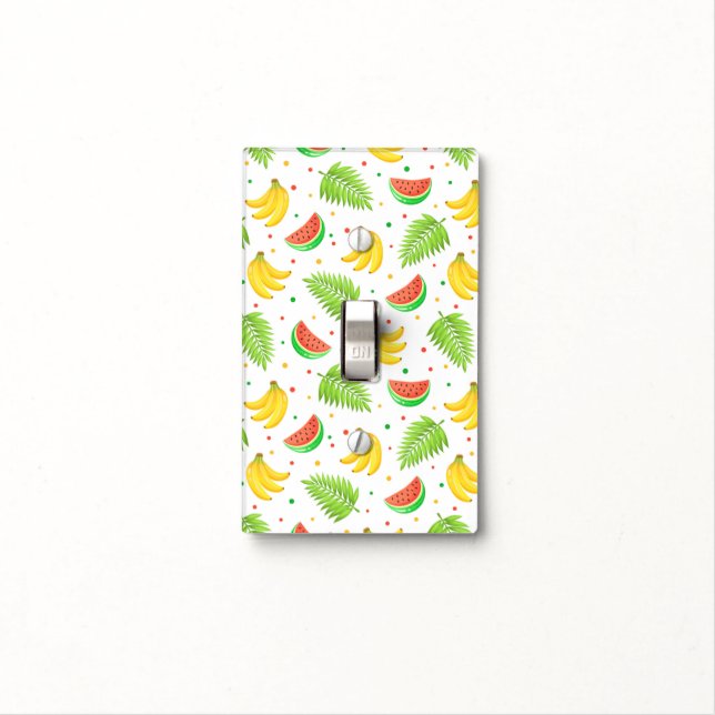 Tropical Fruit Polka Dot Pattern Light Switch Cover (In Situ)