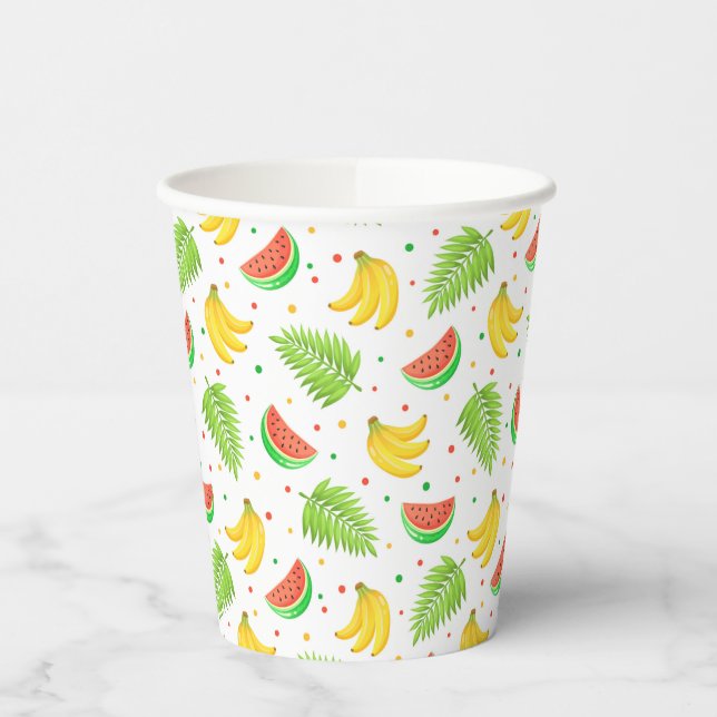 Tropical Fruit Polka Dot Pattern Paper Cups (Left)