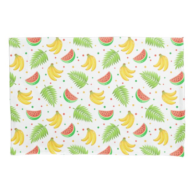 Tropical Fruit Polka Dot Pattern Pillow Case (Front-Left)