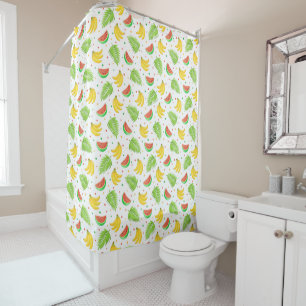 Tropical Fruit Polka Dot Pattern Shower Curtain