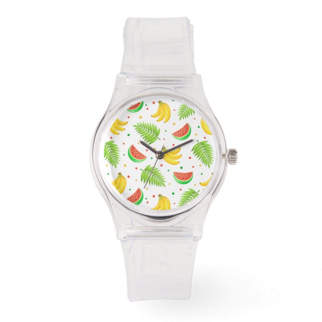 Tropical Fruit Polka Dot Pattern Watch (Front)