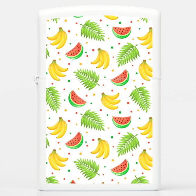 Tropical Fruit Polka Dot Pattern Zippo Lighter (Front)
