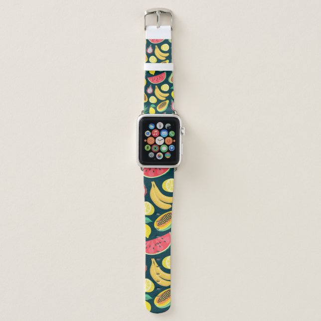 tropical fruit seamless pattern apple watch band (Front)