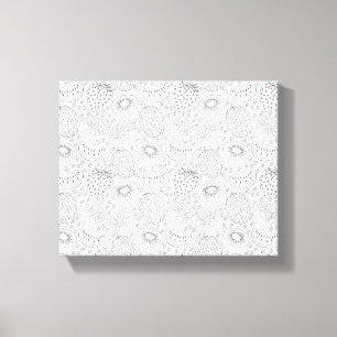 Tropical fruit seamless pattern black and white canvas print