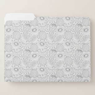Tropical fruit seamless pattern black and white file folder